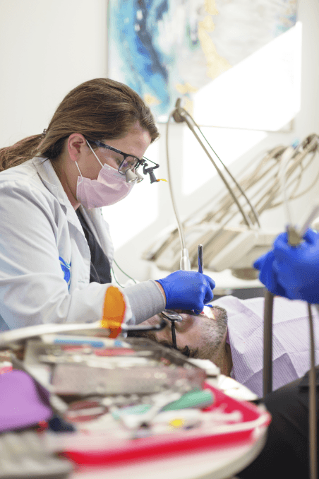 Three generations of family smiling together