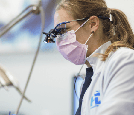 Animated smile with dental implant supported dental crown