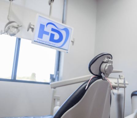 Patient receiving fluoride treatment