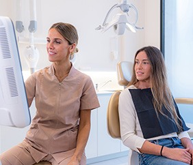 Woman at a dental consultation