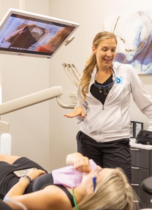 a man smiling with dental bridges in Mankato